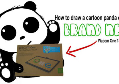 How to draw a cartoon panda on the new Wacom One 13 with Collin Chan