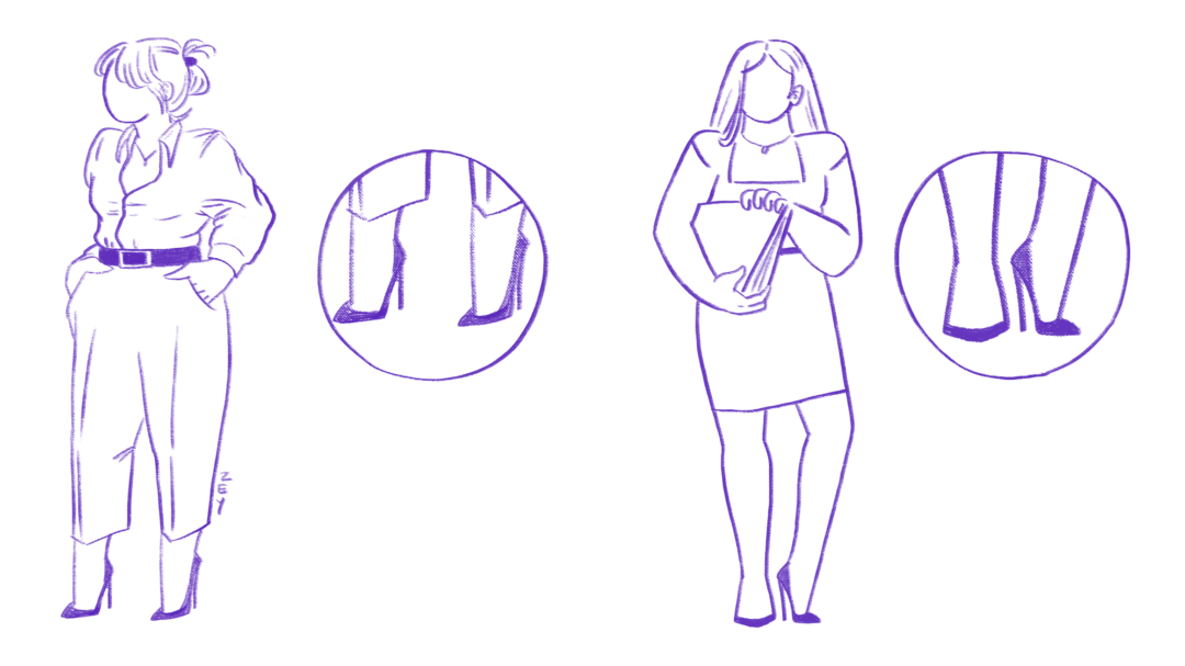 Picking the right shoes for your character design: High Heels and Dress Shoes