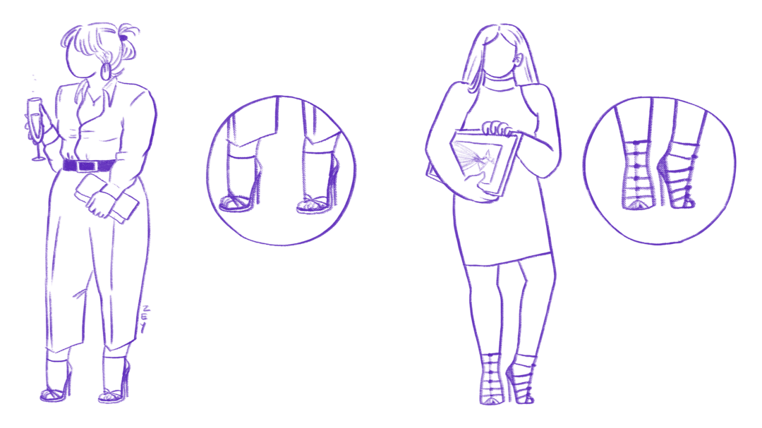 Picking the right shoes for your character design: High Heels and Dress Shoes
