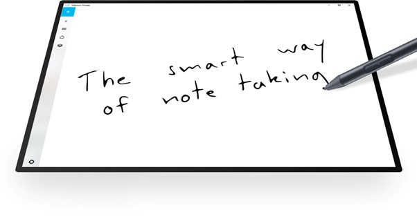 A tablet with a text, saying “The smart way of note taking