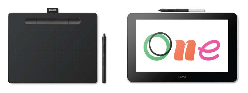 Wacom One and Wacom Intuos