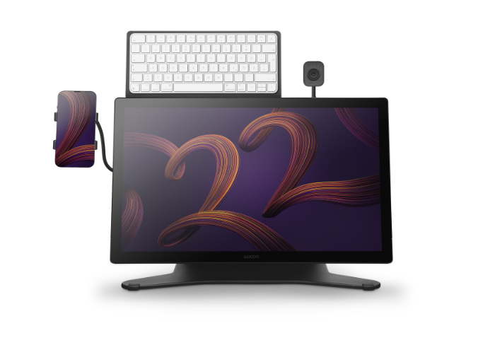 Wacom Cintiq Pro 22 front view with accessories 700