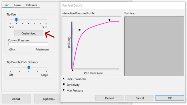 Wacom Tip Feel Controls