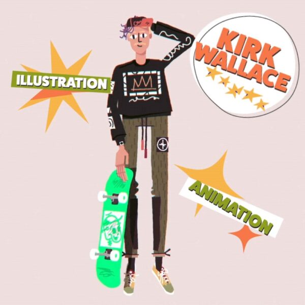 Kirk Wallace brand-animation-waving-skateboard